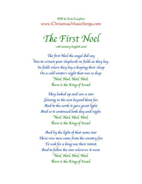 The First Noel with Lyrics .